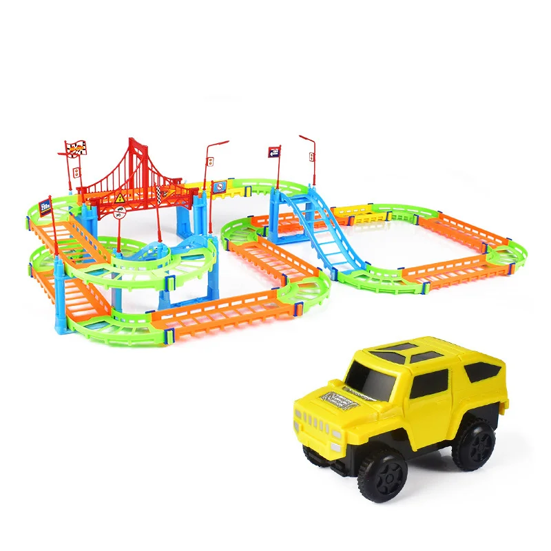DIY 3D игрушка для мальчиков Электрический рельс скоростной автомобиль модель
