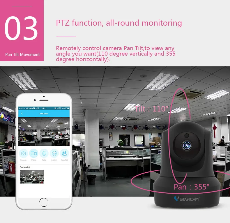 Vstarcam C29 радионяня 720P HD IP камера WiFi Обнаружение движения ночное видение аудио CCTV Беспроводная сеть безопасности черный