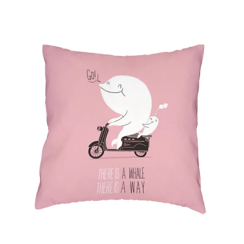 

Minimalist White Throw Cushion Cover Umbrella Notes Letters Fox Bike Rabbit Home Bedroom Sofa Drom Gifts Decoration Pillow Cases