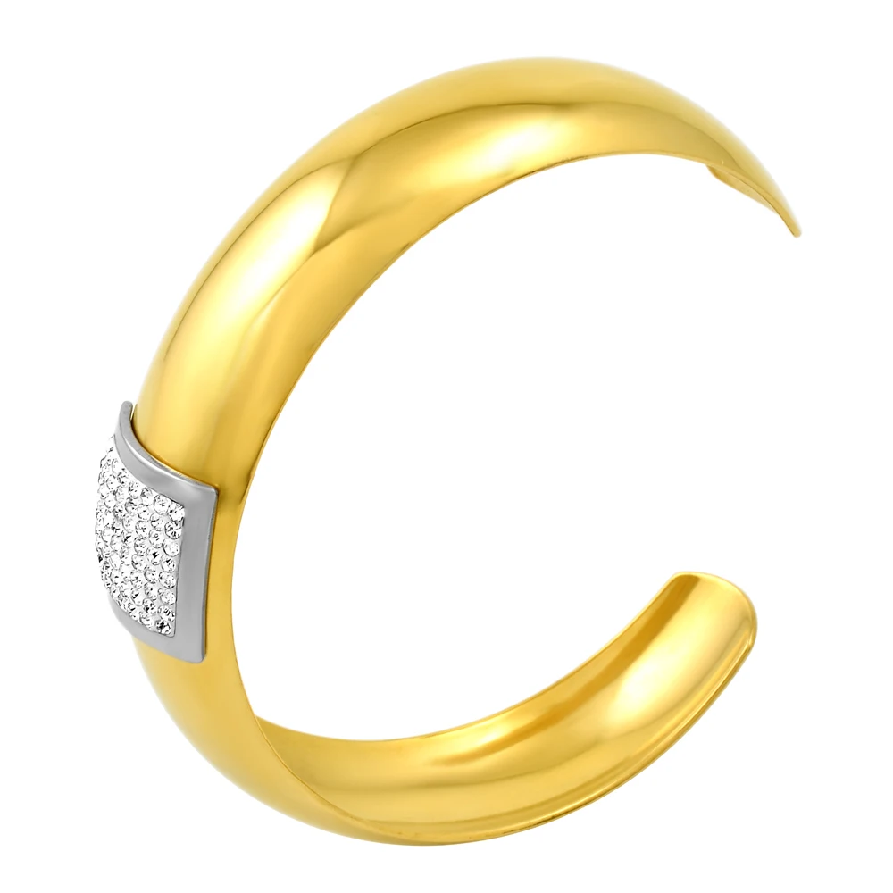 

IJB0497 Hot Sale Luxury Clear Crystal Gold Color Colorful Copper Bangles & Bracelets Bangle for Women Cuff Bracelet Jewelry