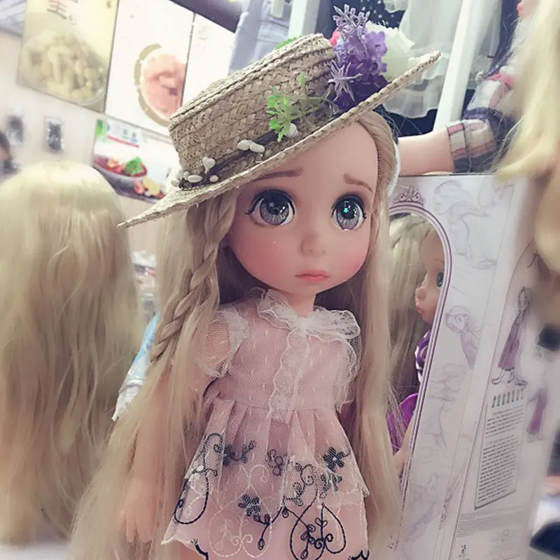 40 см салонный макияж розовые глаза Kawaii сделай сам для BDJ милая кукла Рапунцель