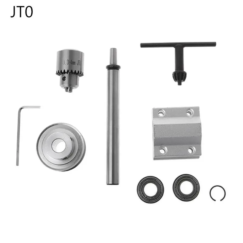 Электрическая дрель без мощности сборки шпинделя JTO/B10/B12/B16 для резки, шлифовки и токарной обработки дерева с маленьким токарным станком, ремнями обрезки и патроном.