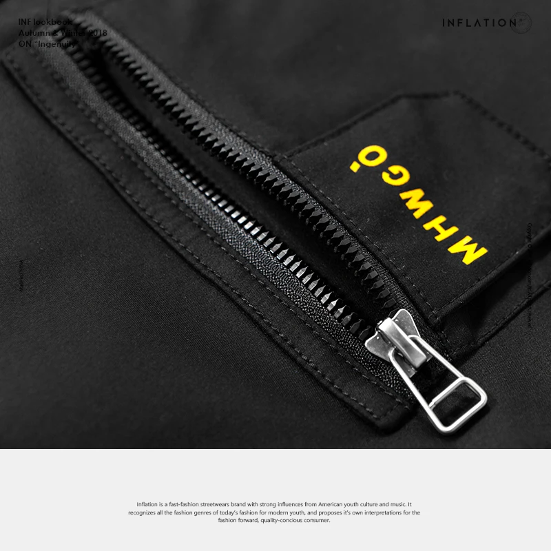 INFLATION Multi-pocket Stand Collar тонкая куртка новая осенняя мужская пальто тактическая