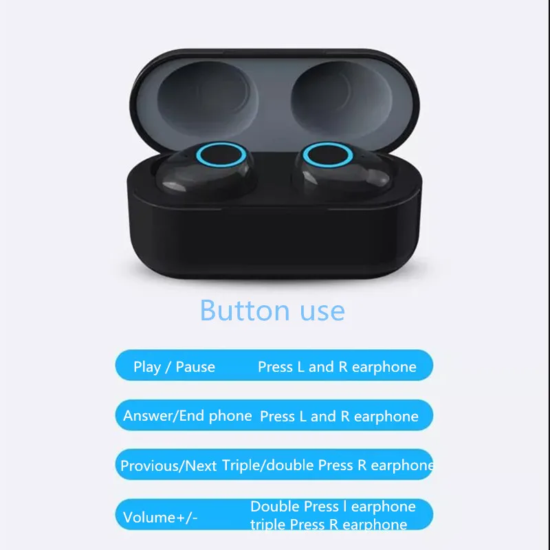 H101 TWS беспроводные Bluetooth наушники BT V5.0 бинауральные наушники стерео микрофон вкладыши с зарядным устройством