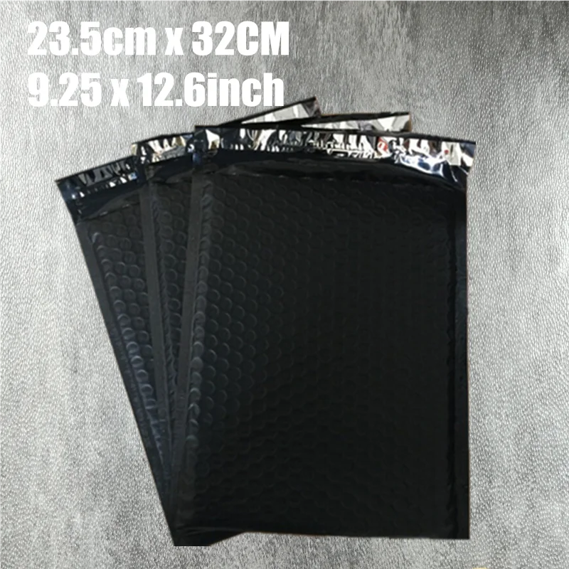 

23.5x32CM(9.25*12.6'') 20pcs Black Bubble Envelope Courier Bags Waterproof Packaging Mailing Bags For Gift Packing & Shipping