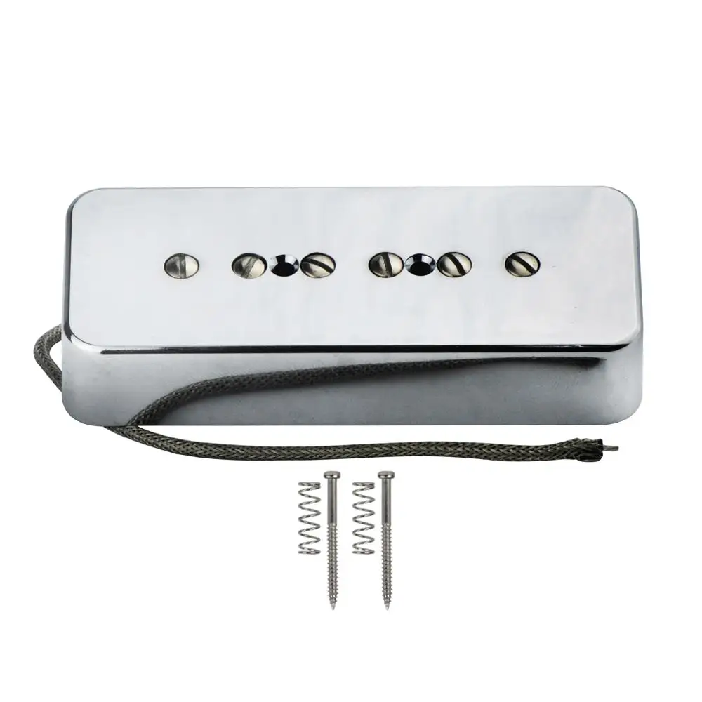 FLEOR Vintage Alnico 5 Soapbar P90 P 90 Шея Гитара пикап хромированный пластиковый чехол с