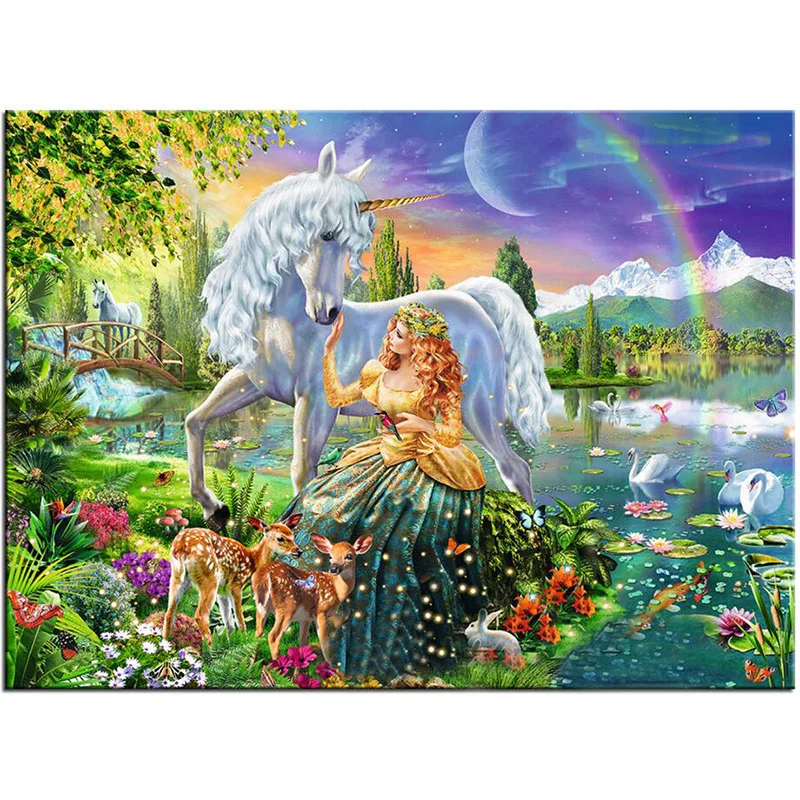 Кирин Единорог дропшиппинг картина по номерам DIY Рисунок Wall Art Изображение