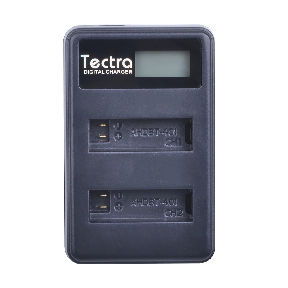 Tectra высокое качество AHDBT 401 LCD USB двойное зарядное устройство для экшн камер GoPro Hero
