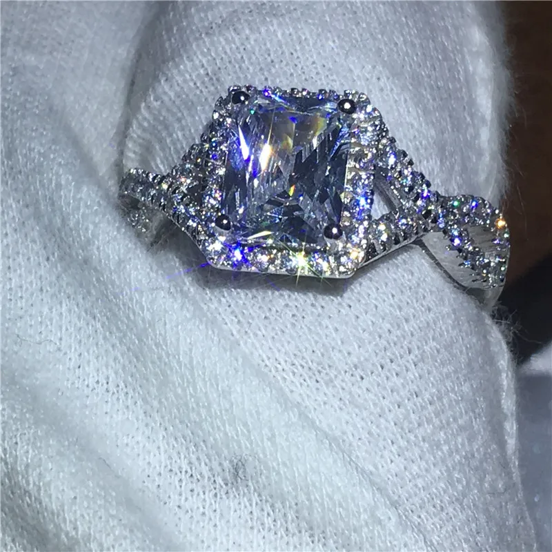 choucong Classic Engagement Wedding Band ring Princess cut 5A zircon Cz 925 Sterling silver Rings For Women men Jewelry | Украшения и