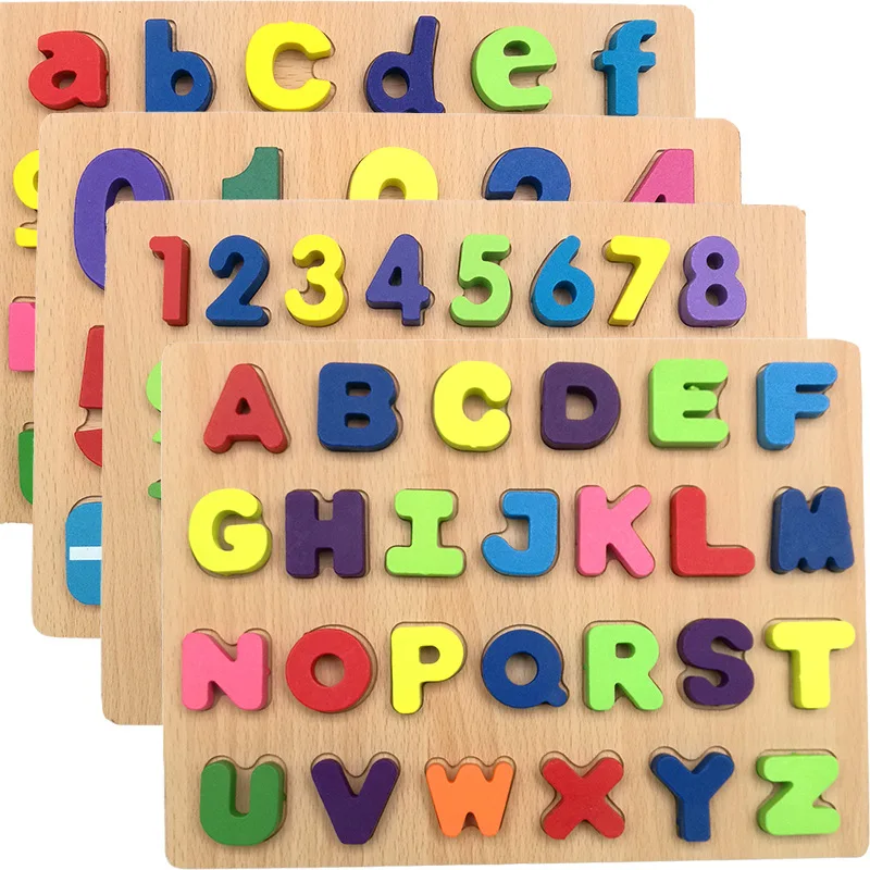Монтессори обучения детей капитала прописные и строчные буквы алфавита цифровая