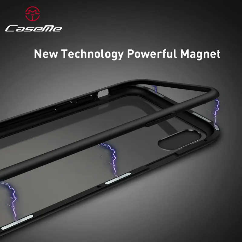 New 360 Magnetic Adsorption Case For iPhone XR XS MAX X 8 7 Plus + Tempered Glass Back Magnet Cover for 6 S Cases |