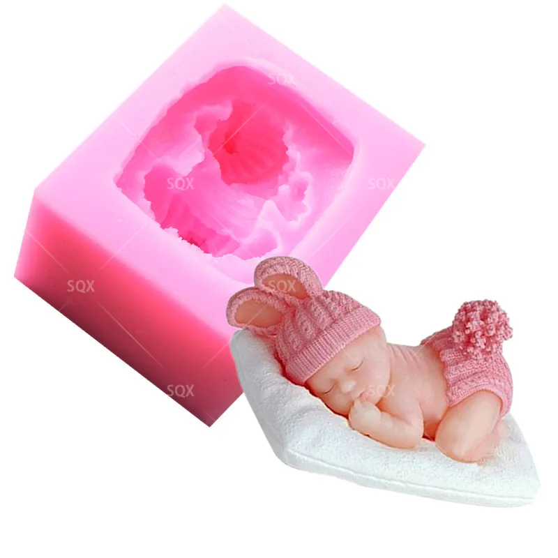 

Sleeping 0n Pillow Baby Shape Cake Baking Molds,Moule Silicone,Cake Decorating Tools Pastry Tools Kitchen Accessories SQ1581