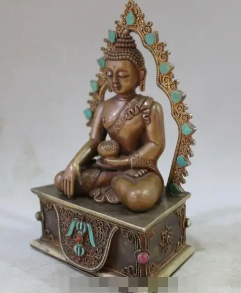 

S03179 16" Tibet Tibetan Buddhism Bronze 24K Gold Bodhisattva Vajrasattva Buddha Statue