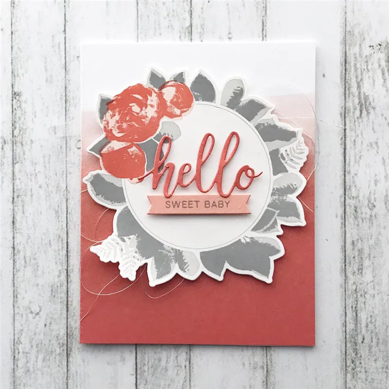 GJCrafts Hello Letter Word Dies Цветочные штампы и для скрапбукинга карты создание альбома