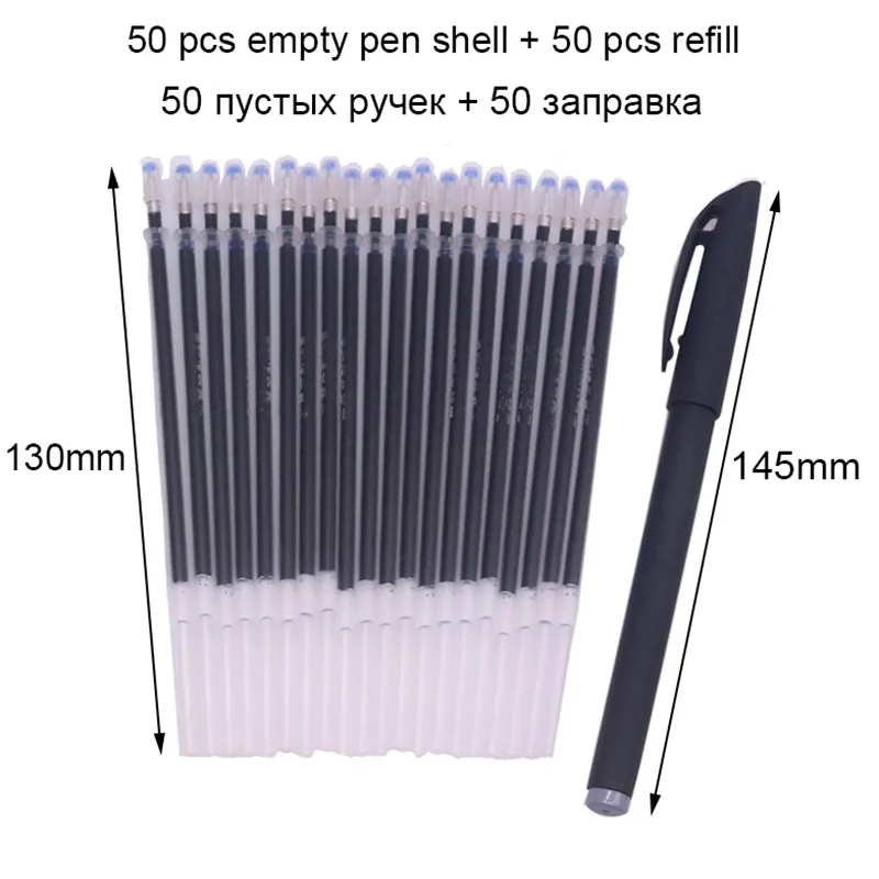 50 pcs pen 1 шт. английская копировальная книга/50 шт. черная Выцветшая ручка итальянская Курсическая многоразовая рукописная паз практическая слово наклейки - Цвет: 50 pcs pen