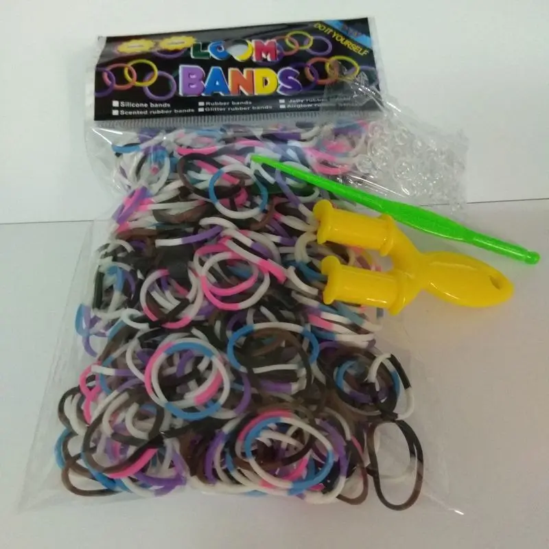 Mixed color 300pcs Восемь в поп упаковке, цвет-разделение оборками резинкой резинок для создания плетеных браслетов в комплекте со станком для плетения браслетов, Радужное плетение браслет - Цвет: Mixed color 300pcs