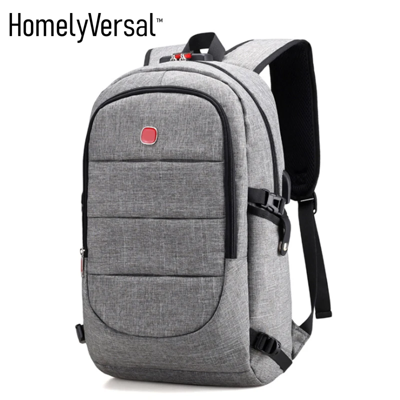 Модный противокражный рюкзак для ноутбука с USB замком пыленепроницаемый