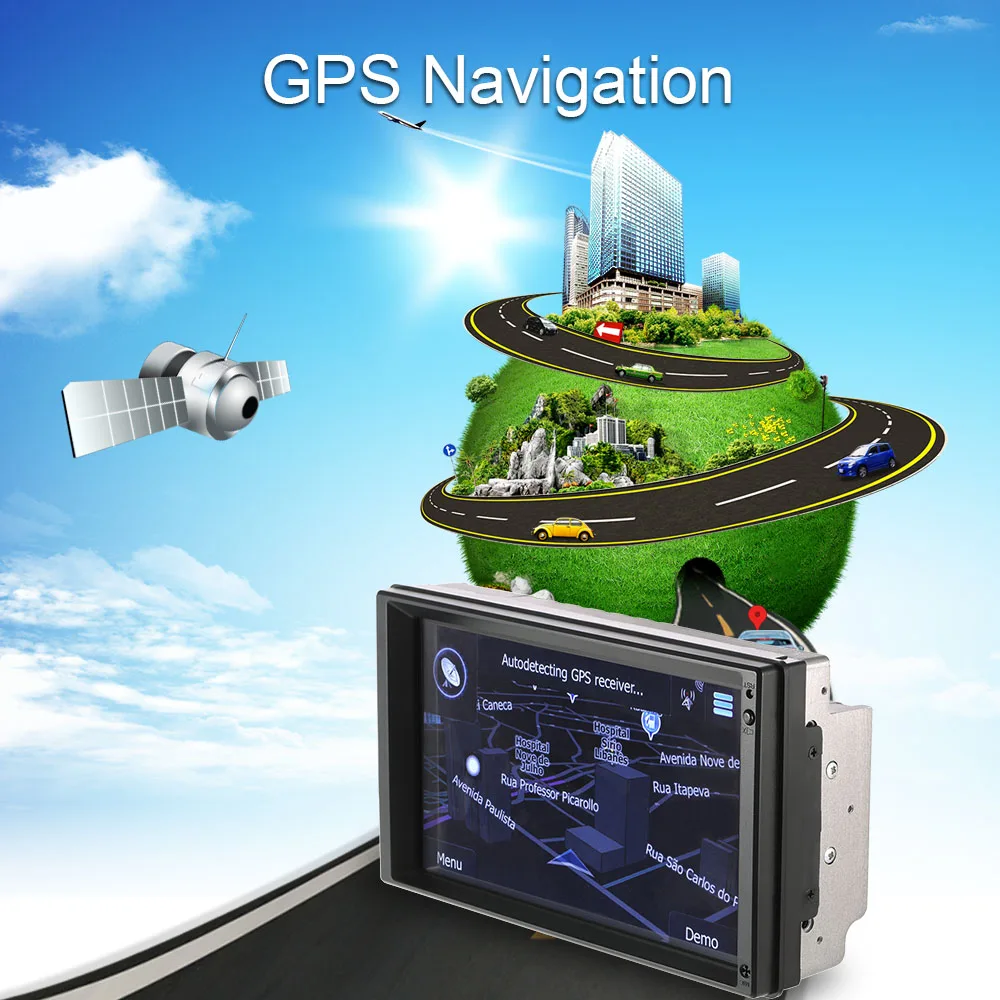 Универсальный 7 &quot2 Din Автомобильный видео/mutimedia плеер GPS навигация Android 5 1 Стерео