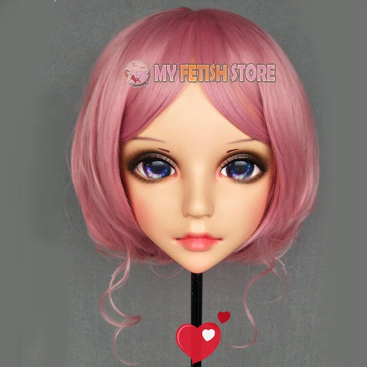 Hua-03) женские милые девушки смолы половина головы кигуруми BJD глаза кроссдресс косплей японского аниме ролевая маска Лолиты с глазами и парик