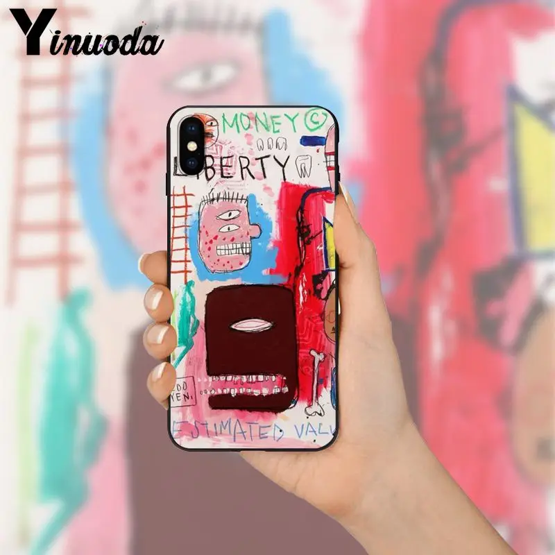 Yinuoda Jean Michel Basquiat Art граффити умный чехол черный мягкий для телефона iPhone 8 7 6 6S Plus X XS