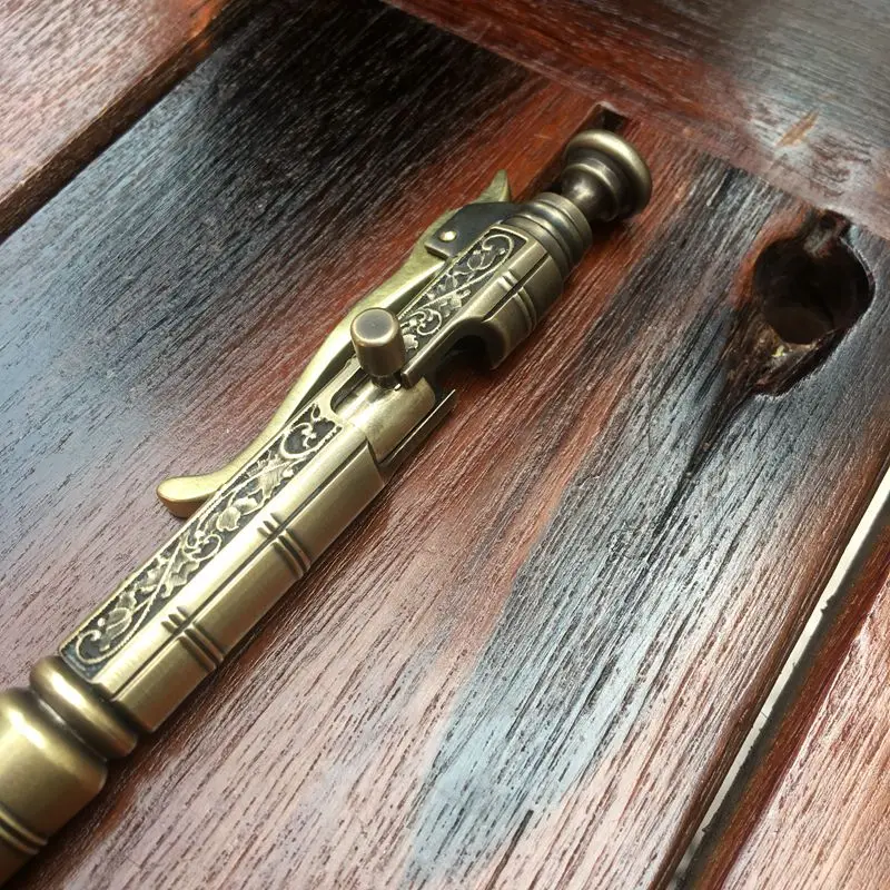 Ручная работа латунная шариковая ручка EDC резная креативная Ретро тактическая с болтом|Шариковые ручки| |