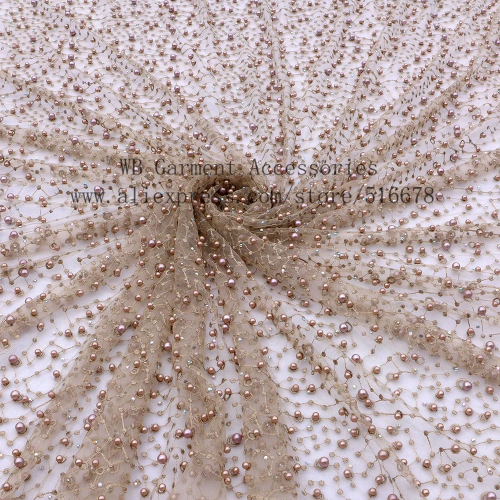 Новый модный стиль металлические камни жемчуг высокого класса на сетке вышитые