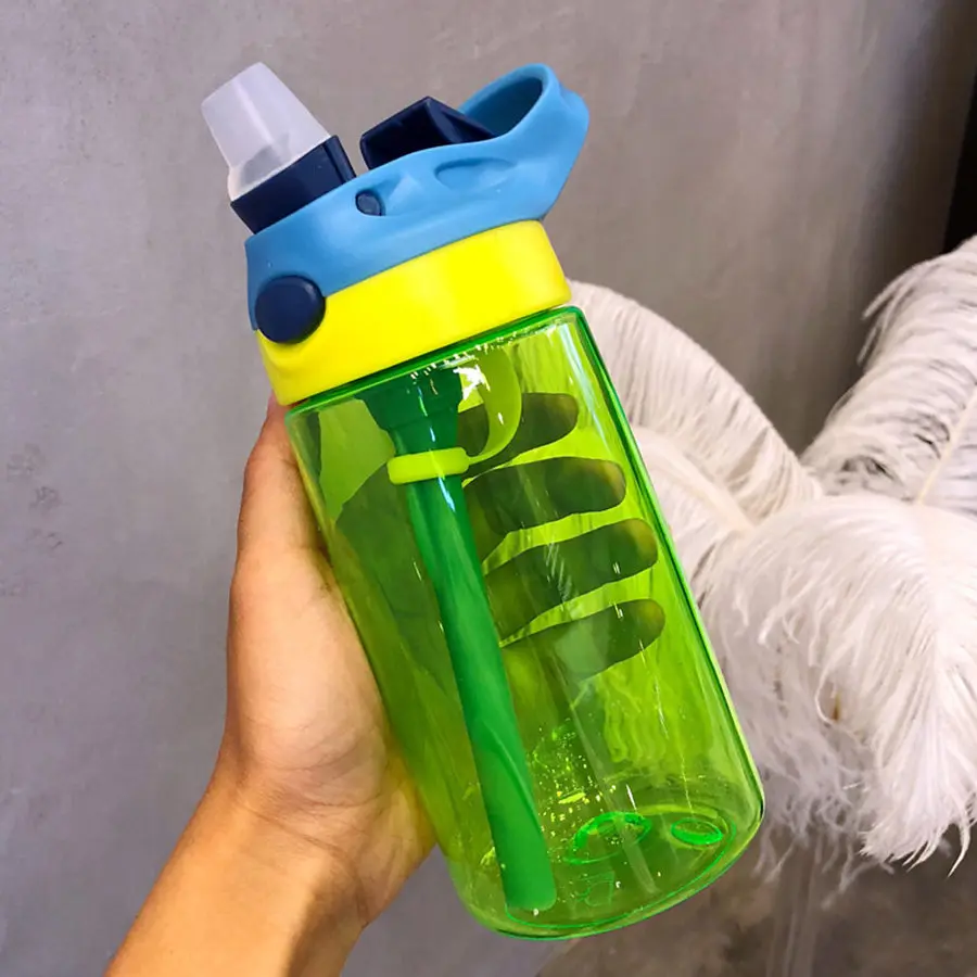 

New 480ml cute Eco-friendly for Kid baby cartoon School Camp water bottle sport for water children Straw kettle sports bottle