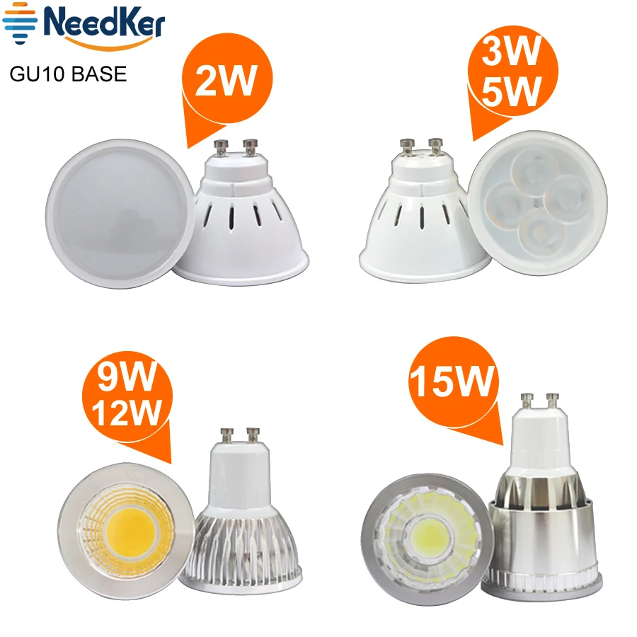 

NeedKer Светодиодные лампы GU10 2W 3W 5W теплый/холодный белый