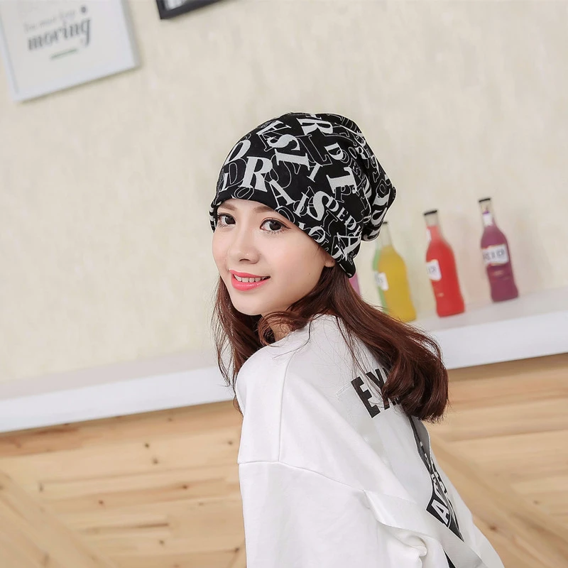 Hiking Scarves pattern Letter Confinement cap Autumn winter Knitted hat Pile thin | Спорт и развлечения