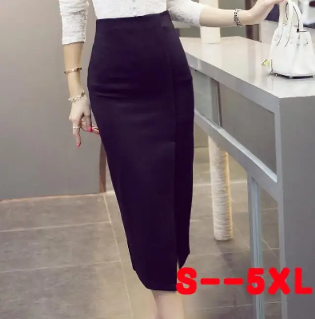 Женская элегантная офисная юбка карандаш осенняя с высокой талией качественная