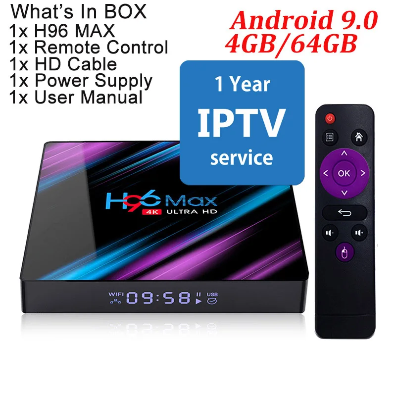 Французский Ip tv подписка Neo tv pro Live tv VOD фильмы каналы французский арабский Европа с системой Neo IPTV M3U Smart tv Android tv BOX H96 MAX - Цвет: 4G64G ONE YEAR IPTV
