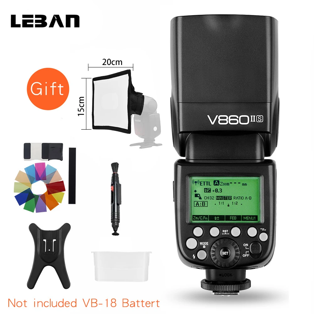 Вспышка Godox Ving V860II C/N/S/F/O E TTL HSS 1/8000 Speedlite для Canon Nikon Sony DSLR без зеркального