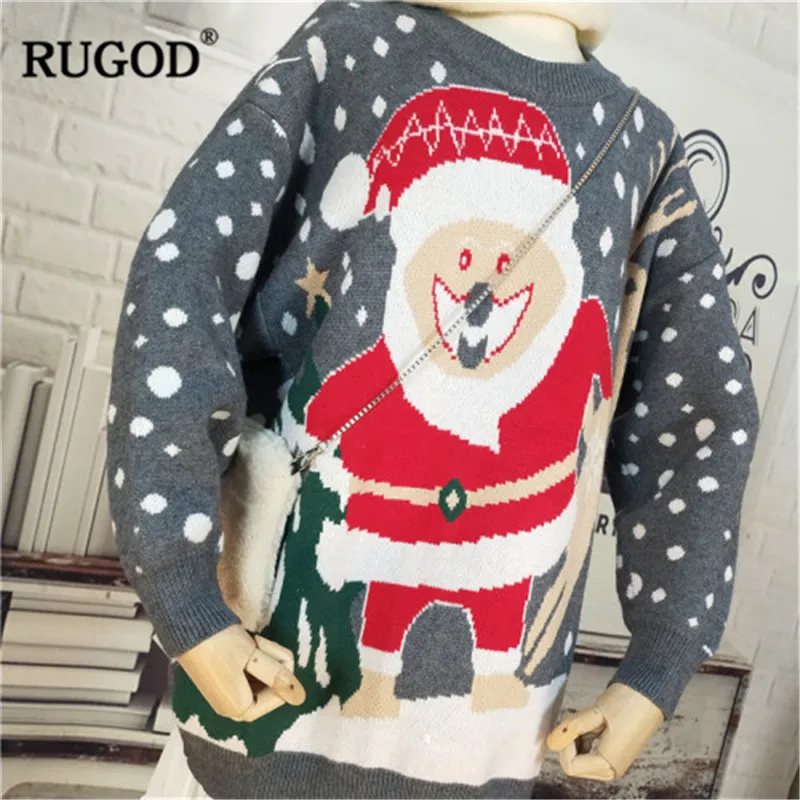 RUGOD/Винтажные Модные женские пуловеры повседневные свободные рождественские