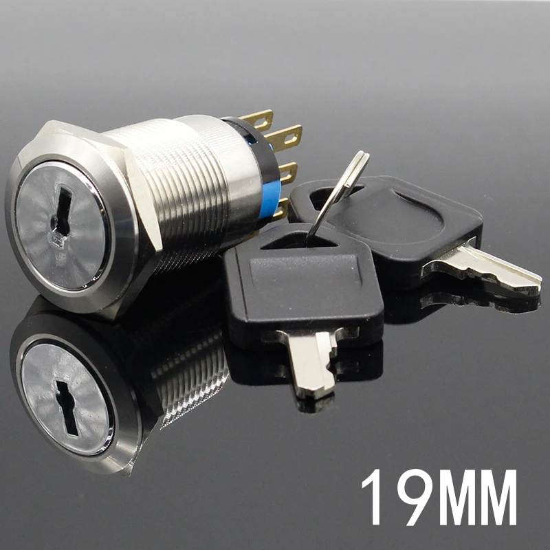 

19mm Metal ON-OFF 2/3Position DPST A Series Electronic Lock Key Switch