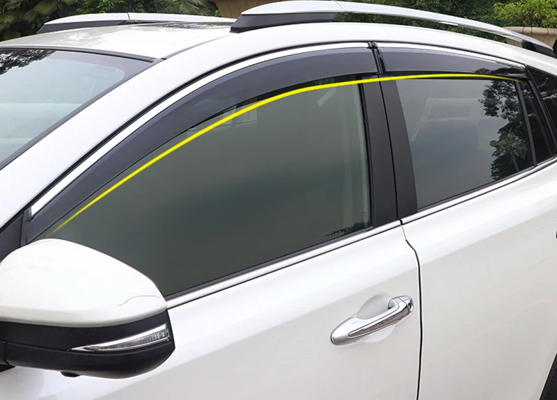 

For Toyota RAV4 2013 2014 2015 2016 2017 Plastic Window Visor Rain Sun Shield Guard Deflector Trim 4pcs Car Styling