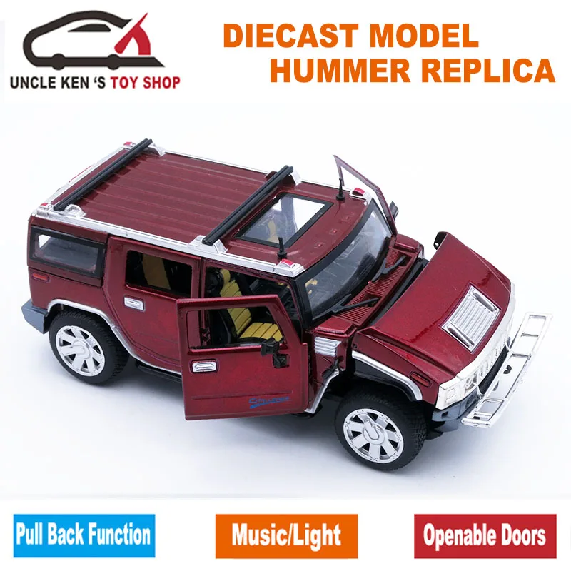 Миниатюрная модель Humvee Diecast 1:24 АВТОМОБИЛИ длиной 18 см Подарочные игрушки для