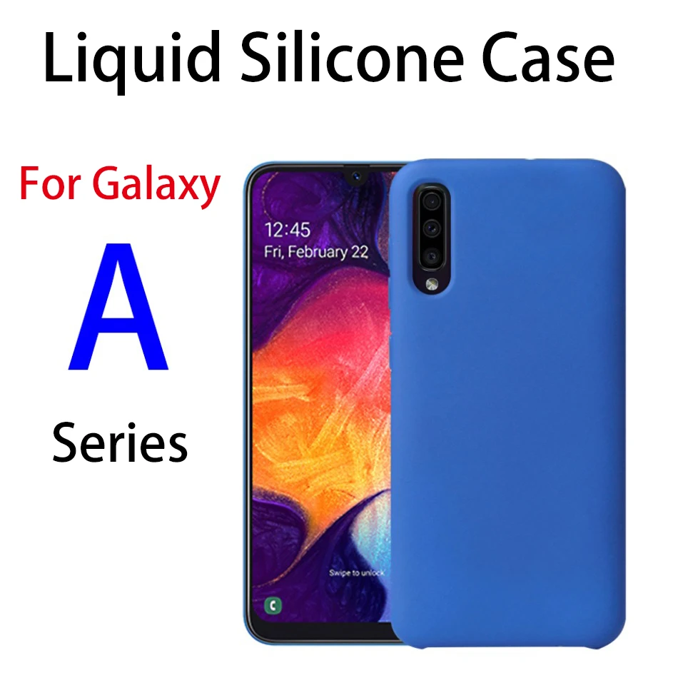Для samsung galaxy a50 жидкий силикон полное покрытие резиновая Мягкая сумка чехол для