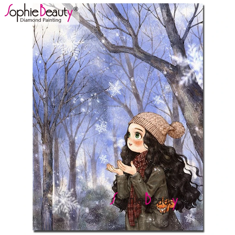 Sophie Beauty сделай сам алмазная картина мультяшная девушка полный квадрат/круглая
