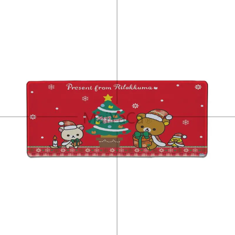 MaiYaCa милые Медведь Rilakkuma Рождество большой коврик для мыши ПК компьютерный коврик натуральный резиновый игровой коврик для мыши Настольный коврик