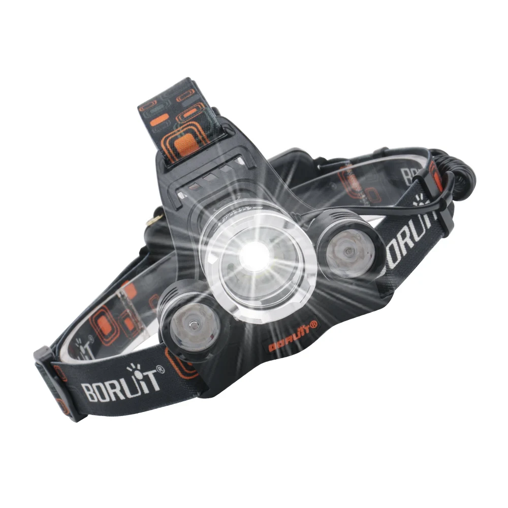 BORUIT 6000LM 3x XML T6 белый + 2R2 395nm УФ светодиодный фиолетовый налобный фонарь светильник