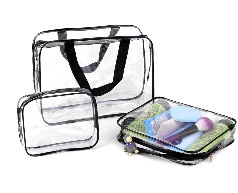 Средний Размеры ПВХ охраняюшее окружающую среду прозрачная косметичка Для