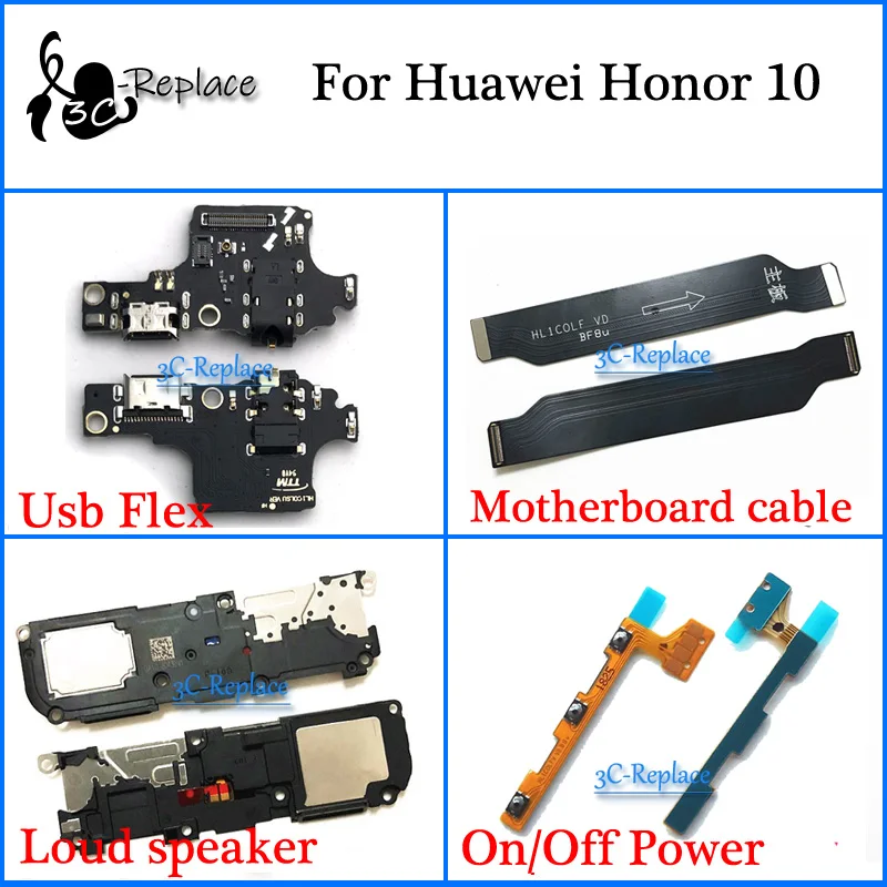 Гибкий кабель для материнской платы huawei honor 10 honor 10 Global Usb с громким динамиком и гибким кабелем