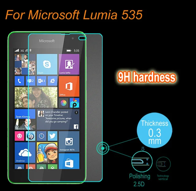 0 3 мм 2.5D Премиум 9H Твердость Закаленное стекло протектор экрана для Microsoft Lumia 535