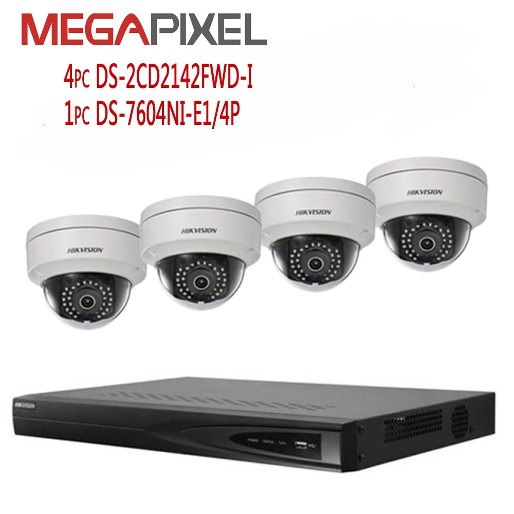 Комплект камеры hikvision 4mp сетевая система видеонаблюдения DVR NVR ip камера|camera