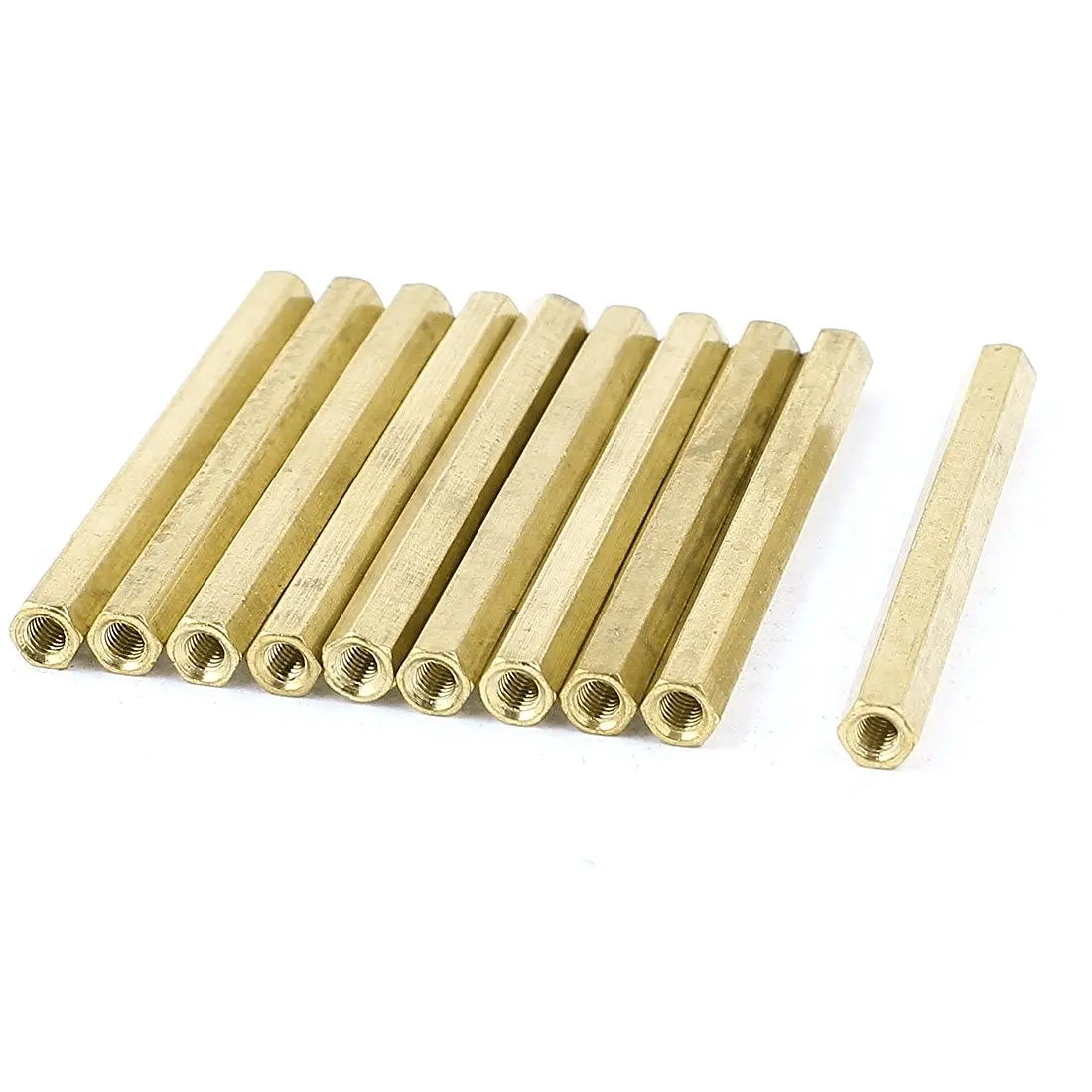 

M3 x 50mm Female/Female Thread Brass Hex Standoff Spacer 10pcs