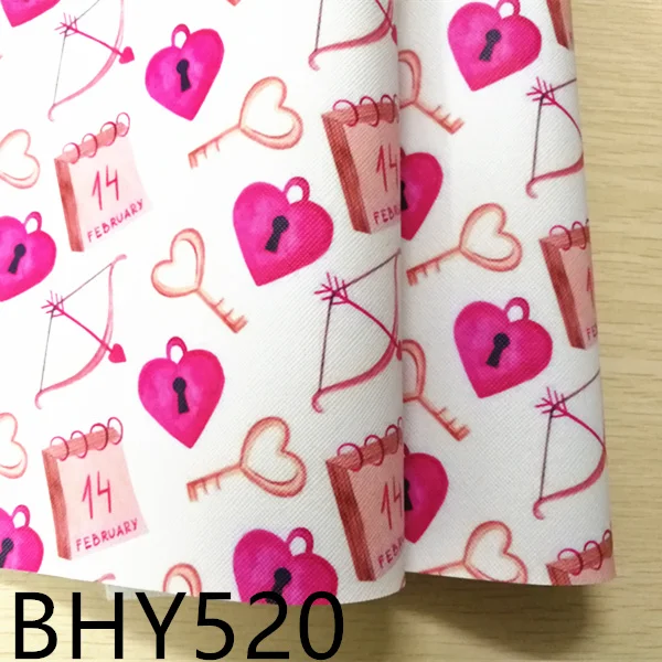 7,6*12 дюймов День Святого Валентина принт искусственная кожа для DIY аксессуары BHY517