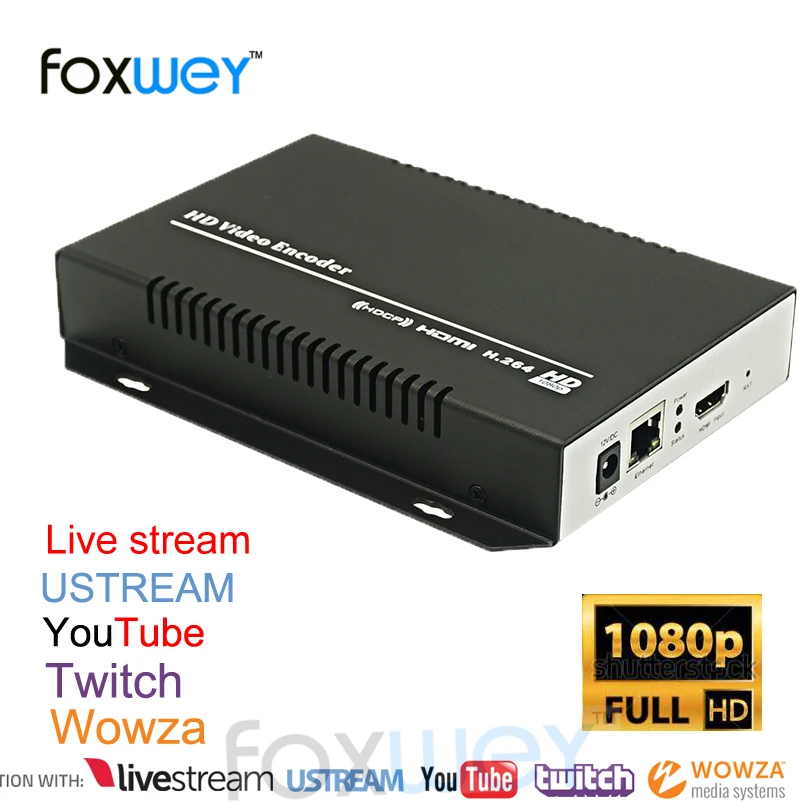 Мини HD 1080 P IP видеоэнкодер HDMI H.264 головной конец, 60fps энергосбережения решение для live стриминг IPTV вещания FOXWEY