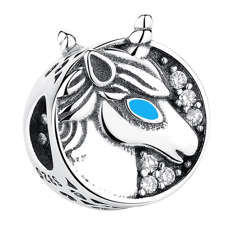 PY1746 Подлинный eleshe 925 пробы Серебряный Шарм Подходит Pandora браслет Moom звезда Кот Клевер Золотой шарм в форме сердца бисера DIY ювелирные изделия - Цвет: PY1746