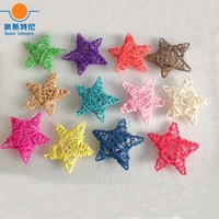 5pcs colorful rattan weaved five pointed star sepa takrawrattan ball mix 13 colors for decoration