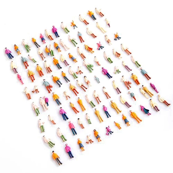 100pcs HO Scale 1:100 Mix Painted Model Train Park Street Passenger People Figures|figure model|figures peoplefigures |
